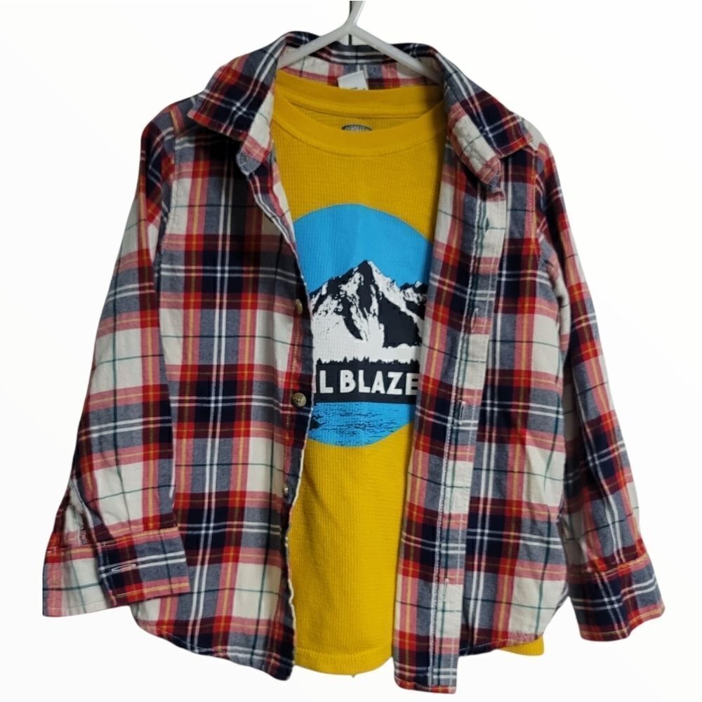 Old navy bundle thermal top and button down shirt 5T